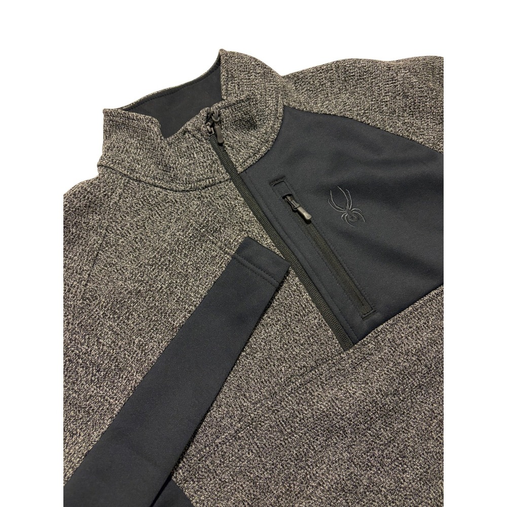 Spyder Mens Gray Marled 1/4 Zip Pullover Sweater Jacket 229518‎ XL Extra Large